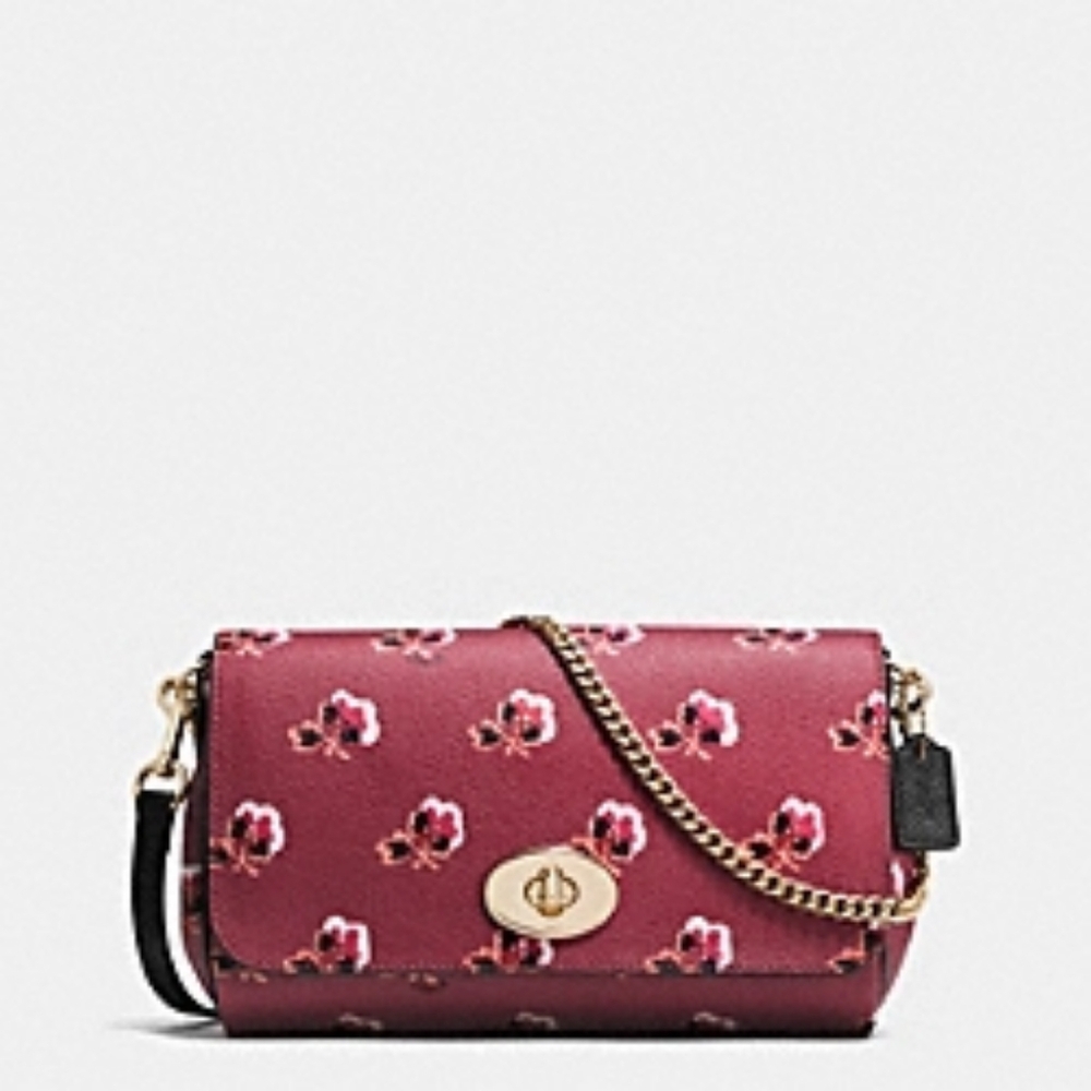 COACH 35909 MINI RUBY CROSSBODY IN BRAMBLE ROSE COATED CANVAS